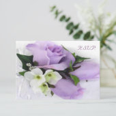 パープルバラウェディングRSVP 出欠カード (スタンド正面)