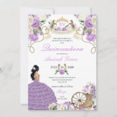 パープルバラウエスタンチャロ女性のカーボーイキンセアニラ 招待状 (正面)