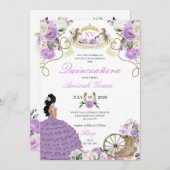 パープルバラウエスタンチャロ女性のカーボーイキンセアニラ 招待状 (正面/裏面)