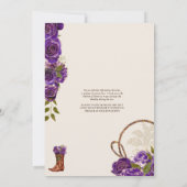 パープルバラウエスタンランチチャロキンセアニェラ 招待状 (裏面)