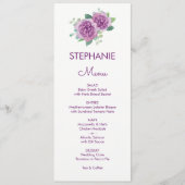 パープルバラウォーターカラーゲスト結婚名のメニュー メニュー (正面)