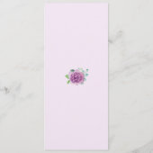 パープルバラウォーターカラーゲスト結婚名のメニュー メニュー (裏面)