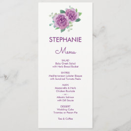 パープルバラウォーターカラーゲスト結婚名のメニュー メニュー