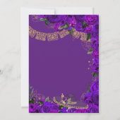 パープルバラエレガントエメラルドチャロキンセアニェラ 招待状 (裏面)
