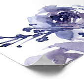 パープルバラエレガントフローラへようこそ結婚 ポスター (角)