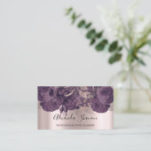 パープルバラエレガントロゴイベントプランナー 名刺 (スタンド正面)