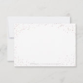 パープルバラエレガント金ゴールドスパークルドレスRSVP 出欠カード (裏面)