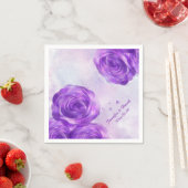 パープルバラカスタム紙ナプキンス スタンダードカクテルナプキン (インサイチュ)