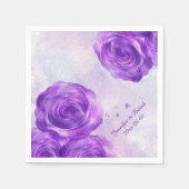 パープルバラカスタム紙ナプキンス スタンダードカクテルナプキン (正面)