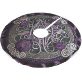 パープルバラケルト結び目模様包装紙 ブラッシュドポリエステルツリースカート (アングル)