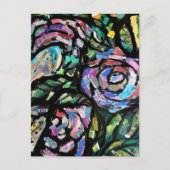パープルバラコラージュ ポストカード (正面)