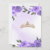 パープルバラゴールデンティアラキンセアニラ誕生日Inv 招待状 (裏面)