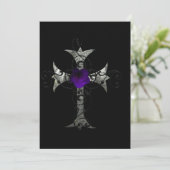 パープルバラシルバークロスゴシックブライダルシャワーInv 招待状 (スタンド正面)