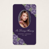 パープルバラシルバークロス葬儀祈りの言葉カード (正面)