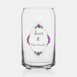 パープルバラシルバージオメトリックスウィート16 ガラス缶