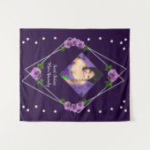 パープルバラシルバージオメトリックスウィート16 タペストリー (正面(横))