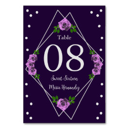 パープルバラシルバージオメトリックスウィート16 テーブルナンバー
