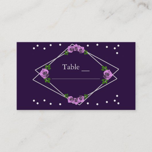 パープルバラシルバージオメトリックスウィート16 プレイスカード (正面)
