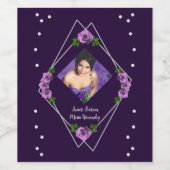 パープルバラシルバージオメトリックスウィート16 ワインラベル (シングルラベル)