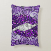 パープルバラシルバー高級エレガント液体テクスチャ アクセントクッション (裏面(縦))