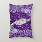パープルバラシルバー高級エレガント液体テクスチャ アクセントクッション (正面(垂直))