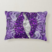パープルバラシルバー高級エレガント液体テクスチャ アクセントクッション (裏面)