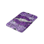 パープルバラシルバー高級エレガント液体テクスチャ バスマット (アングル)