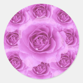 パープルバラステッカー ラウンドシール