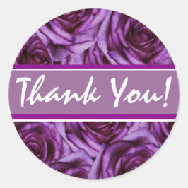 パープルバラステッカー ラウンドシール