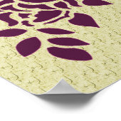 パープルバラステンシルアートフローラ ポスター (角)