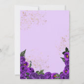 パープルバラチャラ女性のカーボーイブーツキンセアニラ 招待状 (裏面)