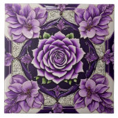 パープルバラトレンディービューティフルコレクション タイル (正面)