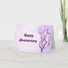パープルバラハッピーアニバーズ カード