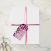 パープルバラハッピーホリデイズ ギフトタグ (より糸付き)