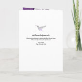 パープルバラハミングバード葬儀プログラム プログラム (裏面)