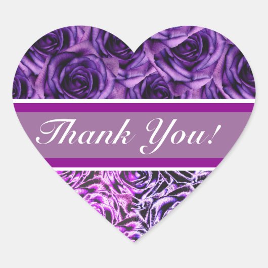 パープルバラハートシール ハートシール (正面)