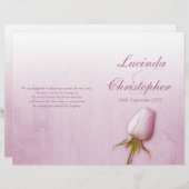 パープルバラバッド薄紫結婚式プログラム (正面/裏面)