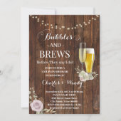 パープルバラバブル&ブライトカップルのシャワー 招待状 (正面)