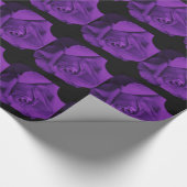パープルバラバレンタインズデイラッピング紙 ラッピングペーパー (角)