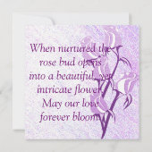 パープルバラパーソナライズされた結婚式招待状 招待状 (裏面)