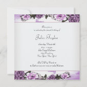 パープルバラパープルスウィート16パーティー 招待状 (裏面)