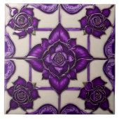 パープルバラビューティフルモダンコレクション タイル (正面)