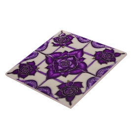 パープルバラビューティフルモダンコレクション タイル