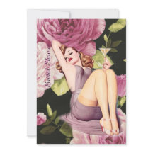 パープルバラピンアップガールヴィンテージブライダルシャワー