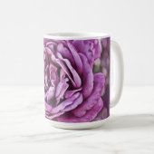 パープルバラフラワーアートマグカップ コーヒーマグカップ (正面右)