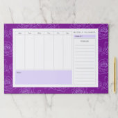パープルバラフラワーウィークリープランナーとTo-Doリスト ペーパーパッド (インサイチュ)