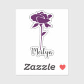 パープルバラフラワーフローラ名前をカスタムする カラフル シール (シート)