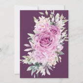 パープルバラフローライスラム結婚教徒のインビタット 招待状 (裏面)