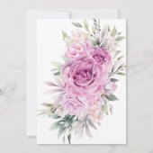 パープルバラフローライスラム結婚教徒 招待状 (裏面)