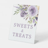 パープルバラフローラシャワースイーツ&トリートサイン 台座サイン (正面)